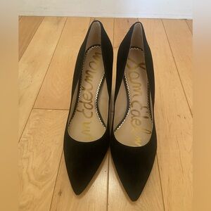 Sam Edelman Halton Black Suede Block heel pumps, Size 8M women’s